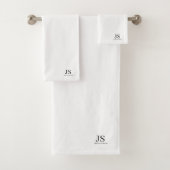 Elegant monogram gepersonaliseerd wit bad handdoek (Insitu)
