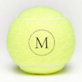 Elegant monogram gestippelde rand tennisballen (Voorkant)