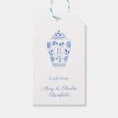 Elegant Monogram Ginger Jar Hostess Cadeaulabel (Voorkant)