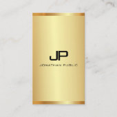 Elegant Monogram Gold Blik Moderne Verticale Luxe Visitekaartje (Voorkant)
