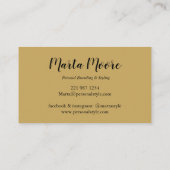 Élégant Monogram Gold et Carte de visite noir (Dos)