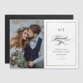 Elegant Monogram Gold Foto Weddenschap Hartelijk d (Voorkant / Achterkant)