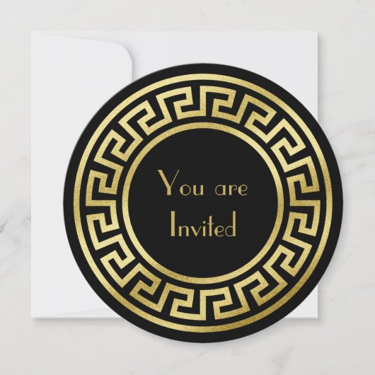 Elegant Monogram Gold Glitter Art Deco Black Kaart (Voorkant)