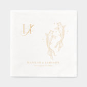 Elegant Monogram | Gold Koi Fish Wedding (Recto)