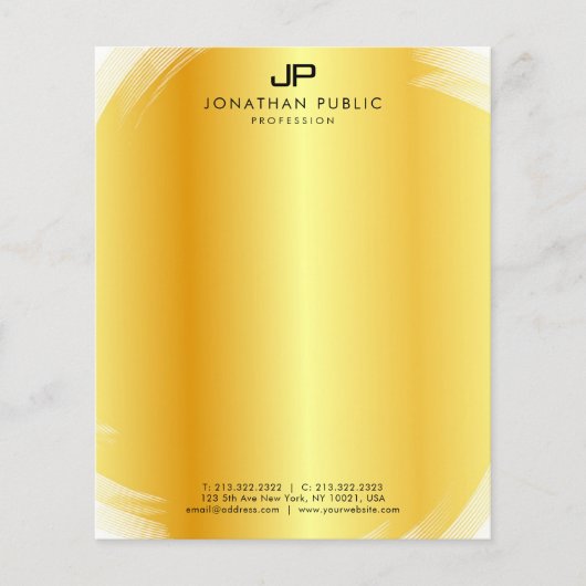 Élégant Monogram Gold Modèle moderne professionnel (Devant)