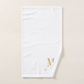 Elegant Monogram Gold Script Naam Bad Handdoek (Handdoek)