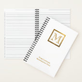 Elegant Monogram Gold Square Lijst Checklist Notitieboek (Binnen)