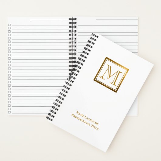 Elegant Monogram Gold Square Lijst Checklist Notitieboek (Binnen)