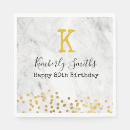 Elegant Monogram Gold stippen op 80e verjaardag ma Servet