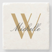 Elegant Monogram Gold Stylish Name Script
