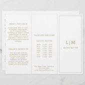 Elegant Monogram Gold Trifold Brochure (Voorkant / Achterkant)
