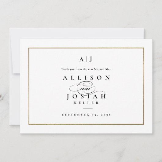 Elegant Monogram Gold Wedding (Voorkant)
