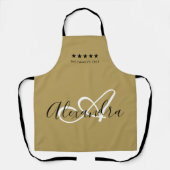 Elegant Monogram Gold White Script Beste Chef Name Schort (Voorkant)