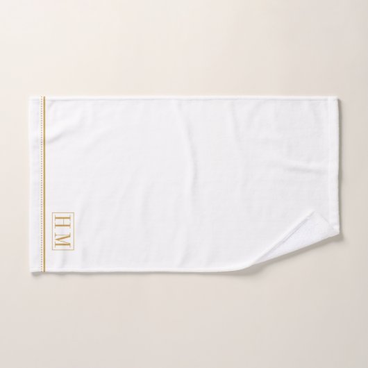 Elegant Monogram Goud Naam Wit Bad Handdoek (Handdoek)