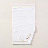 Elegant Monogram Goud Script Naam Wit Bad Handdoek (Handdoek)