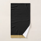 Elegant Monogram Goud Script Serif Zwart Bad Handdoek (Handdoek)