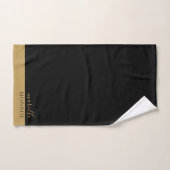 Elegant Monogram Goud Script Serif Zwart Bad Handdoek (Handdoek)