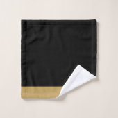 Elegant Monogram Goud Script Zwart Bad Handdoek (Wasdoekje)