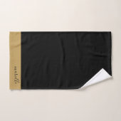 Elegant Monogram Goud Script Zwart Bad Handdoek (Handdoek)