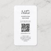 Elegant Monogram Goud Wit Medisch Caduceus Visitekaartje (Achterkant)