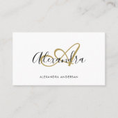 Elegant Monogram Goud Zwart Script Naam Visitekaartje (Voorkant)