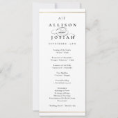 Elegant Monogram Gouden Huwelijksprogramma (Voorkant)