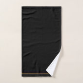 Elegant Monogram Gouden Naam Zwart Bad Handdoek (Handdoek)
