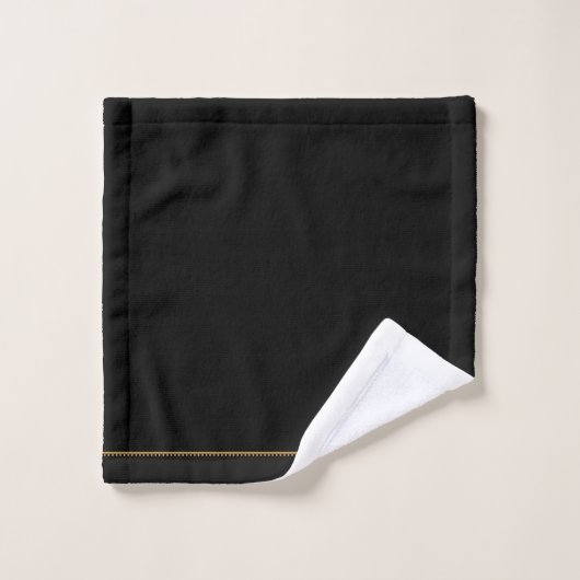 Elegant Monogram Gouden Naam Zwart Bad Handdoek (Wasdoekje)