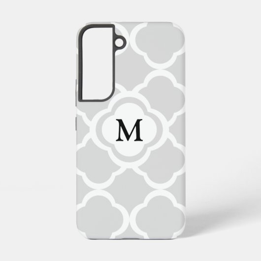 Elegant Monogram Gray Samsung Galaxy Hoesje (Achterkant)