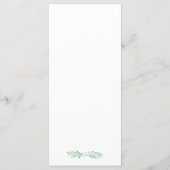 Élégant Monogram Green Mariage Menu (Dos)