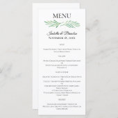 Élégant Monogram Green Mariage Menu (Devant / Derrière)