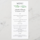 Élégant Monogram Green Mariage Menu (Devant)
