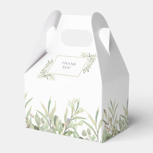 Elegant Monogram Greenery Wedding Bedankdoosjes (Achterkant)