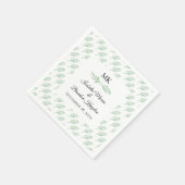 Elegant Monogram Greenery Wedding Napkin Servet (Hoek)