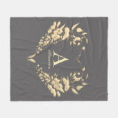 Elegant Monogram Grijs Fleece Deken (Voorkant (Horizontaal))
