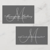 Elegant Monogram  grijs Visitekaartje (Voorkant / Achterkant)