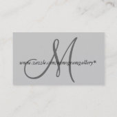 Elegant Monogram  grijs Visitekaartje (Achterkant)