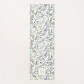 Elegant Monogram Groene Botanische Waterverf Yogamat (Voorkant)