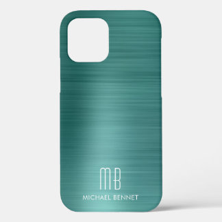 Elegant Monogram Groene iPhone 12 Hoesje