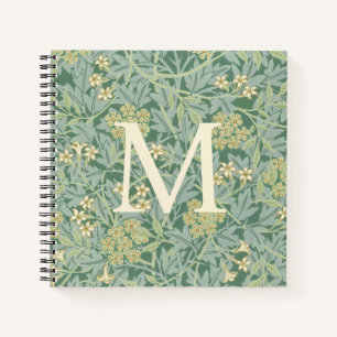 Elegant Monogram Groene Jasmin Bloem Notitieboek