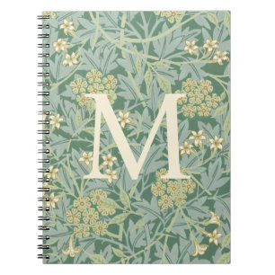 Elegant Monogram Groene Jasmin Bloem Notitieboek