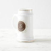 Elegant monogram Groomsmen Bierpul (Voorkant links)