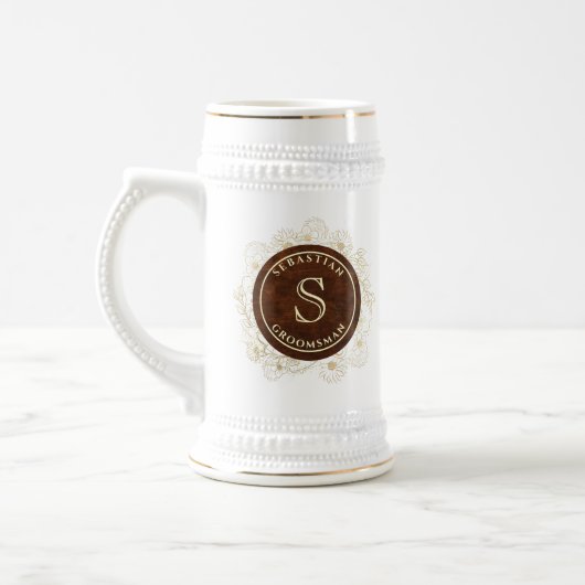 Elegant monogram Groomsmen Bierpul (Links)