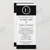 Elegant Monogram H Uitnodiging tot  bruiloft (Voorkant / Achterkant)