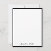 Elegant Monogram Handgeschreven Script Text Classi Notitiekaartje (Achterkant)