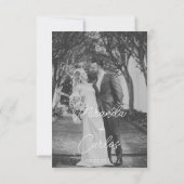 Elegant Monogram Handschrift Huwelijks QR-code Save The Date (Achterkant)