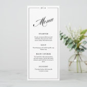 Elegant Monogram Handwriting Wedding Dinner  Menu (Staand voorkant)