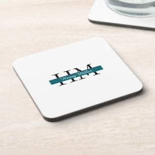 Elegant monogram hard plastisch Onderzetter