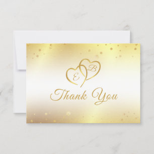 Elegant Monogram Hartelijk dank voor Metallic Gold Bedankkaart