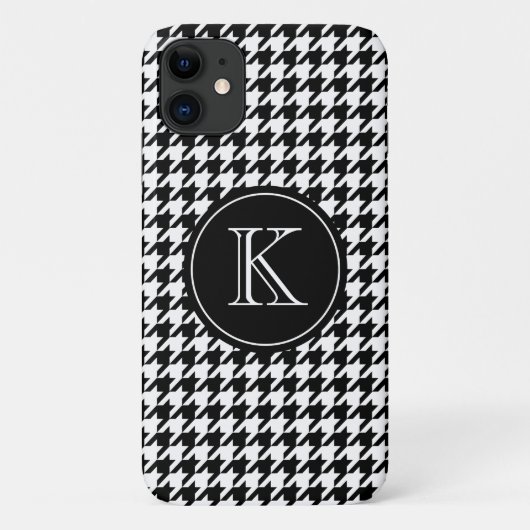 Elegant monogram houndstooth patroon iPhone 7 hoes (Achterkant)